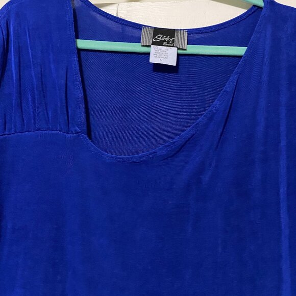 Slinky Brand, long bell sleeve, royal blue tunic, size L* - Picture 2 of 10